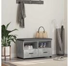 vidaXL Sitzbank, Flurbank Beton Grau 80 x 38 x 46 cm Spanplatte und Polsterstoff