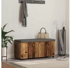 vidaXL Sitzbank, Flurbank mit Kissen mit Speicher Altholz 100 x 38 x 46 cm