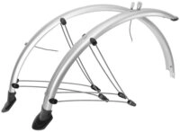 M-Wave Schutzblech M-Wave Schutzblech-Set 28" silber, Kunststoff, 45 mm, mit...
