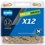 KMC Fahrradkette KMC X12 Ti-N Fahrradkette 12-fach 126 Glieder Gold - Gewachste