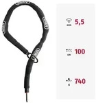 ABUS Kettenschloss ACH CLASSIC 5.5KS schwarz 150 cm