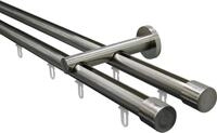 GARDINIA Gardinenstange Set Isa 2-Lauf mit Innenlauf II &Oslash; 20 mm, &Oslash; 20 mm,
