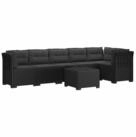 vidaXL Sofaelement 6-Sitzer Garten Sofa mit Kissen Rattan Look PP Anthrazit