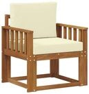 vidaXL Sofaelement Outdoor-Sofa Massives nholz und Polyester Natur (1 St)