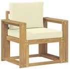 vidaXL Sofaelement Outdoor-Sofa Polyester Wei&szlig; und Creme (1 St)