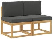 vidaXL Sofaelement 2 St&uuml;ck Outdoor Mittelsofa Massivholz Wei&szlig; (2 St)