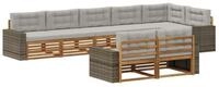 vidaXL Gartenlounge-Set Outdoor-Sofagarnitur 8 stk. Nat&uuml;rlich und Hellgrau,...