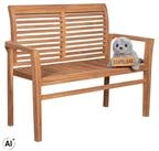 MR.DEKO Gartenbank Derby Teak natur 120cm, stapelbar, wetterfest 2-Sitzer...