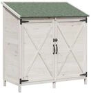 vidaXL Gartenhaus Gartenschuppen Wei&szlig; 106 x 56 x 113,5 cm Massivholz aus Fichte