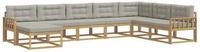 vidaXL Gartenlounge-Set Outdoor-Sofagarnitur 8 stk. Wei&szlig; und Hellgrau, (8-tlg)