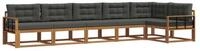 vidaXL Gartenlounge-Set Outdoor-Sofagarnitur 6 stk. Natur und Anthrazit, (6-tlg)