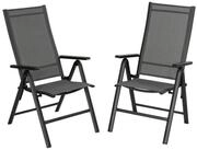 Avestar Gartenstuhl 2er-Set Alu-Textilene-Outdoor-Faltst&uuml;hle, schwarz (Set, 2...