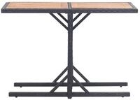vidaXL Gartentisch Gartentisch Schwarz Massivholz und Poly Rattan (1-St)