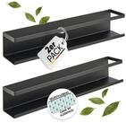 LIKAYA Gew&uuml;rzregal Gew&uuml;rzregal 2er Set Schwarzes Metallregal Gew&uuml;rzgl&auml;ser