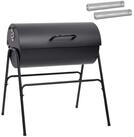 vidaXL Grillkamin Fassgrill mit 2 Kochrosten 3 stk. 80 x 73 x 90 cm Metall