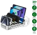 4smarts 4smarts Ladestation Team 100W 5C/1A inkl. 6 Kabel, Ladestation...