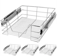 Casaria Schubkasten, 50 cm 4er Set Verchromt 25kg Belastbar Vollauszug mit