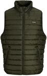 Steppweste JACK & JONES "JJELVIS LIGHT BODYWARMER COLLAR", Herren, Gr. L, gr&uuml;n