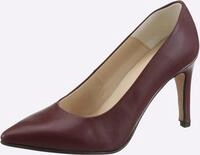 Pumps HEINE, Damen, Gr. 36, bordeaux, Glattleder, Leder, Schuhe Pumps