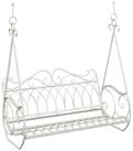 vidaXL Hollywoodschaukel Schaukelbank Stahl 112 x 60 x 126,5 cm Antik Wei&szlig;, 1...