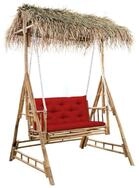 vidaXL Hollywoodschaukel Hollywoodschaukel mit Palmbl&auml;ttern und Kissen 202 cm