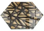 Tulup Bodenschutzplatte Braun Geometrie mit Holz, Geh&auml;rtetem Glas...