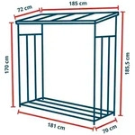 GFP Kaminholzregal Brennholzregal Holzunterstand Woody, BxTxH:185x72x186 cm,