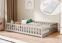 Kids Collective Kinderbett Bodenbett mit Rausfallschutz & Lattenrost Montessori