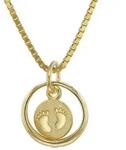 trendor Kette mit Anh&auml;nger 75395, Taufring Babyf&uuml;&szlig;e Gold 585 / 14 Karat mit