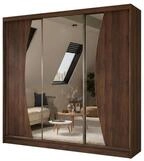 Masseno Schwebet&uuml;renschrank VOCE 240 cm Kleiderschrank mit Spiegel 3 T&uuml;ren