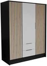 Masseno Dreht&uuml;renschrank PELOR 150,5 cm Kleiderschrank 3 T&uuml;ren und 2...
