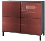 Vladon Kommode Rova V3 (Moderner K&uuml;chenschrank, mit 4 Push-to-Open T&uuml;ren),