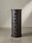 KADIMA DESIGN Kommode Design Sideboard Mango Massivholz Schwarz 34x85x34 cm,