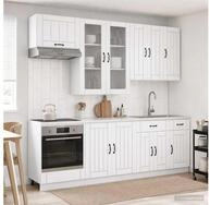 vidaXL H&auml;ngeschrank vidaXL K&uuml;cheneinheit LUCCA 8 stk. Wei&szlig; Holzwerkstoff