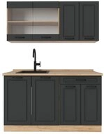 Vicco K&uuml;chenzeile R-Line, Anthrazit Landhaus/Goldkraft Eiche, 140 cm ohne