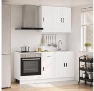 vidaXL H&auml;ngeschrank vidaXL K&uuml;cheneinheit PORTO 5 stk. Wei&szlig; Holzwerkstoff