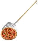 relaxdays Pizzaschieber Perforierter Pizzaschieber mit Holzgriff
