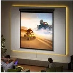 HOMCOM Leinwand HD 4K Projektionsleinwand, f&uuml;r Heimkino B&uuml;ro-Pr&auml;sentationen