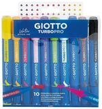 LYRA Pinselstift GIOTTO Doppel-Fasermaler Turbo Pro Prim&auml;rfarben 10 St&uuml;ck
