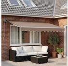 vidaXL Markise vidaXL Ausziehbare Markise Taupe 350 x 250 cm Stoff und Aluminium
