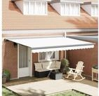 vidaXL Markise Ausziehbare Markise Wei&szlig; 4 x 3 m Leinen und Aluminium (1-St)