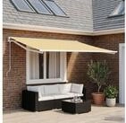 vidaXL Markise vidaXL Markisenersatzstoff Gelb und Wei&szlig; 300 x 250 cm Polyester