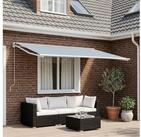 vidaXL Markise vidaXL Markisenersatzstoff Blau und Wei&szlig; 400 x 350 cm Polyester