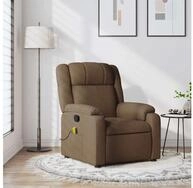vidaXL Massagesessel, Massagesessel Braun Stoff