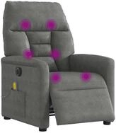 vidaXL Sessel vidaXL Massagesessel Elektrisch Dunkelgrau Mikrofasergewebe