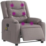 vidaXL Massagesessel, Massagesessel Elektrisch Taupe Stoff