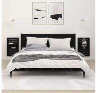 vidaXL Wandregal vidaXL Wand-Nachttische 2 Stk. Schwarz Massivholz Kiefer