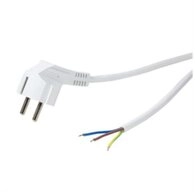 LogiLink Kabel Stecker 90&deg; zu offenem Ende 1,5m wei&szlig; Stromkabel