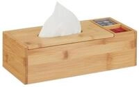 relaxdays Badorganizer Tuchspender Bambus mit 2 F&auml;chern (1 St)