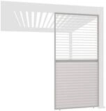 Weide Pavillonseitenteil Horizontale Lamellenwand drehbar f&uuml;r Pergola Alu Ivory
